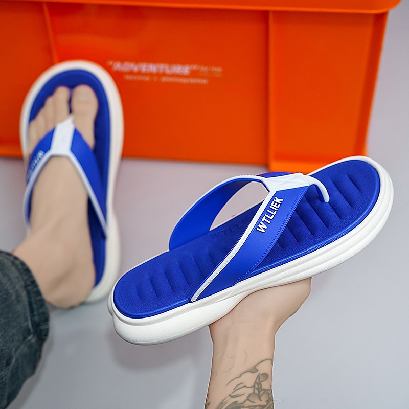 Men's Slippers & Flip-Flops Flat Sandals Flip-Flops Walking Casual Beach Daily EVA Breathable Black Blue Khaki Summer 2025 - $29.99 –P5