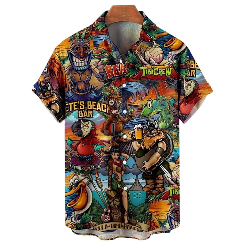 Per uomo Tribale Totem Camicia Camicia hawaiana Camicia Aloha Maniche corte Camicia Collo ripiegabile Di tendenza Streetwear Originale Esterno Strada Informale Giallo Rosso Blu S M L del 2025 a $24.99 –P3