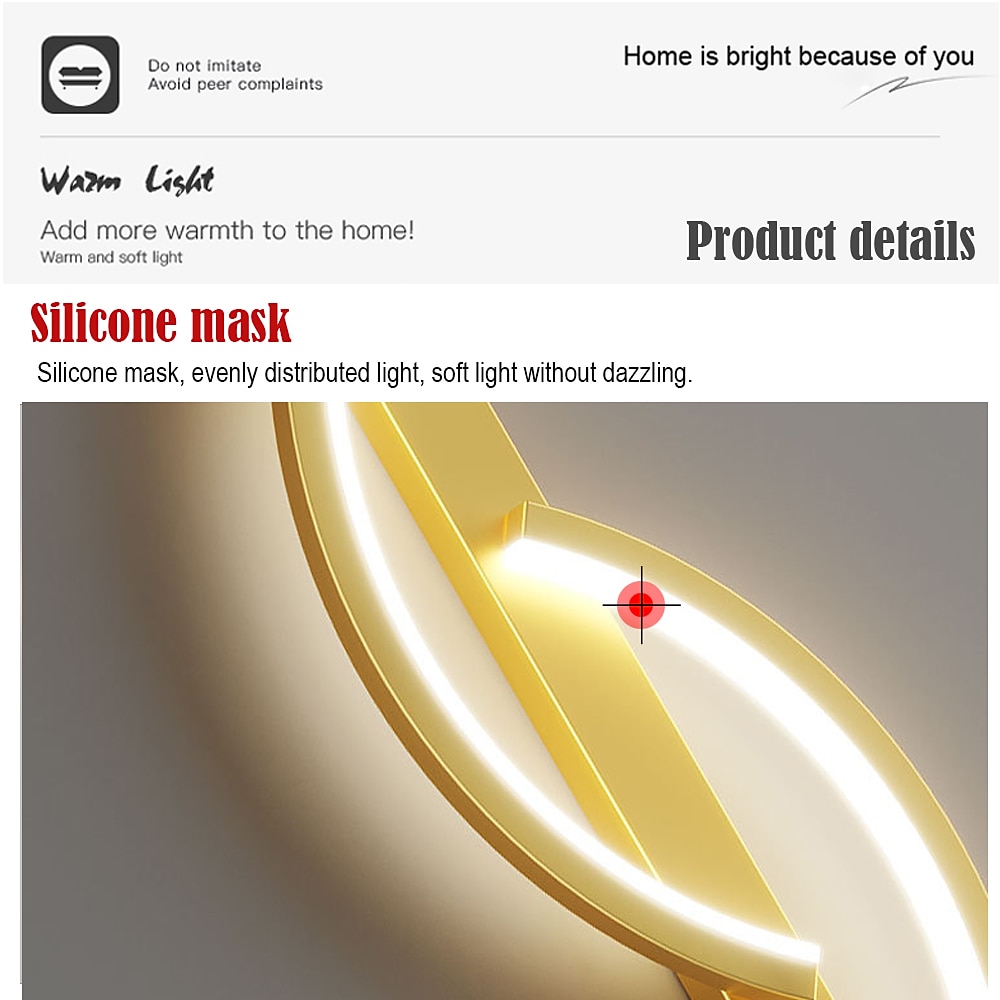 LED Wall Lamp 3000-6000K Dimmable Silicone Wall Lamp is Applicable to Bedroom Living room Bathroom Corridor 2025 - $82.99 –P6