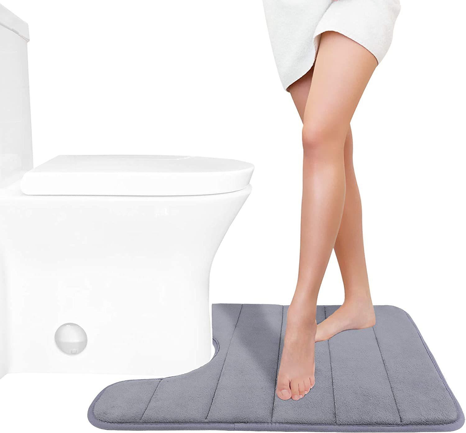 Badematte aus Memory-Schaum, rutschfeste Kontur-WC-Badematte, U-förmige, rutschfeste, saugfähige, dicke, weiche, waschbare Badezimmerteppiche, Bodenteppich, Badematte für Badezimmer, Waschbecken, 2025 - $7.99 –P5