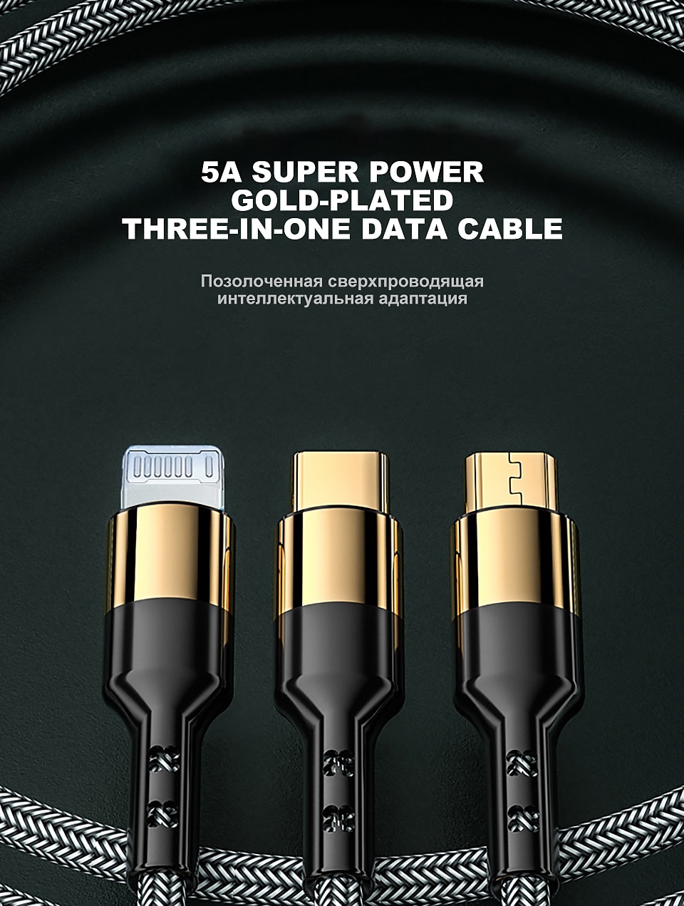 Multi Charging Cable 3 In 1 Charging Cable Multiple USB Cord Nylon Braided Charger For IP/Type-C/Micro-USB Compatible With Most Cell Phones/Tablets/Samsung Galaxy/and More 2025 - $13.99 –P1