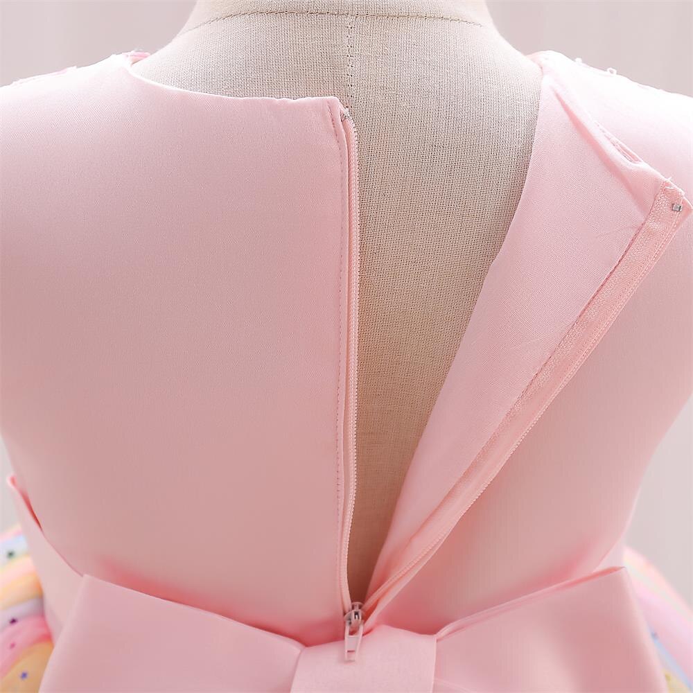 Kinder Mädchen Partykleid Einfarbig Ärmellos Leistung Besonderer Anlass Knotenbinde Elegant Polyester Knielang Tüllkleid Sommer Frühling 3-10 Jahre Champagner Rosa Blau 2025 - $47.99 –P6