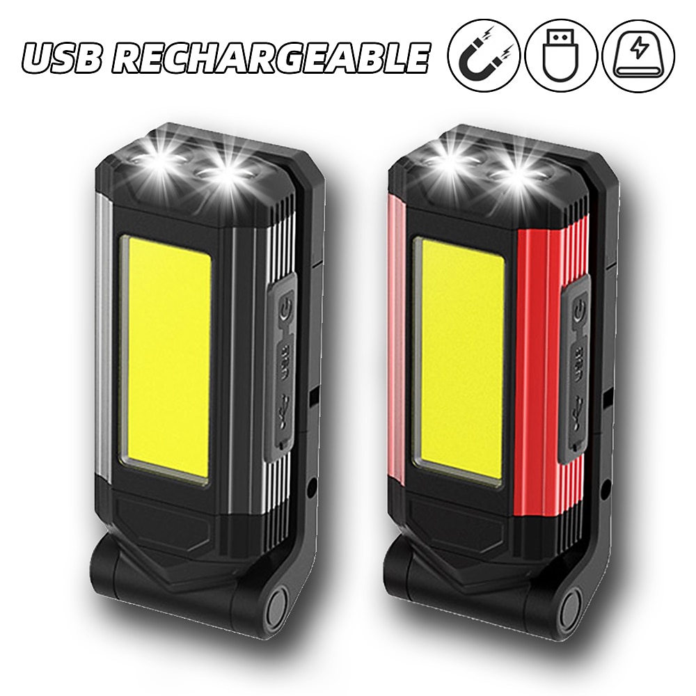 cob work light usb перезаряжаемый супер яркий светодиодный фонарик портативный фонарь для кемпинга с хвостовым магнитом водонепроницаемый регулируемый фонарь 2026 - $27.99 –P1