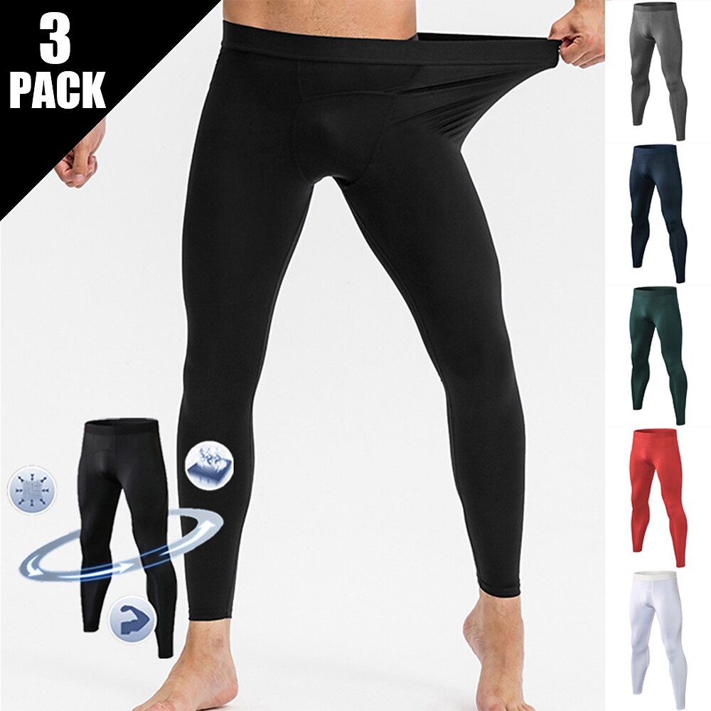 Men's Thermal Compression Leggings Fleece Lined Running Tights