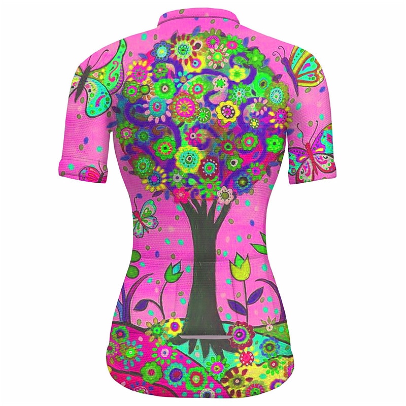 Pentru femei Jersey de ciclism Grafic Plante Manșon scurt Bicicletă Jerseu Topuri cu 3 buzunare spate Ciclism montan Ciclism stradal Uscare rapidă Dungi reflectorizante Înapoi de buzunar Confortabil 2026 - $30.99 –P11