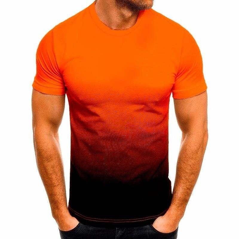 Men's T shirt Tee Tee Top Gradient Crew Neck Street Vacation Short Sleeves Clothing Apparel Fashion Sport Basic 2026 - $13.49 –P2