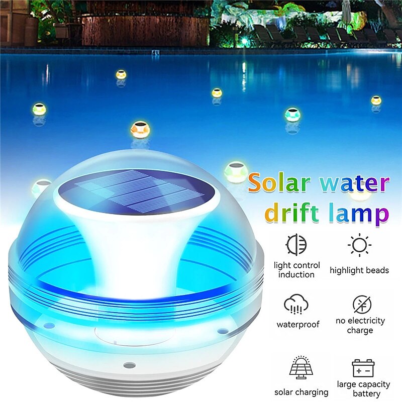 Outdoor Solar Water Drift Lamp LED Floating Lights IP65 Waterproof For Swimming Pool Light Submersible LED Lights Garden Pool Pond Fountain Colorful Lighting 1X 2X 2025 - $18.99 –P1