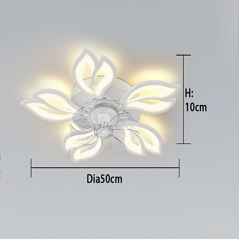 LED Ceiling Fans Dimmable with Remote Contral Flower Design Flush Mount Ceiling Lamp Acrylic Lampshade Chandelier Bedroom Living Room 2025 - $259.09 –P3