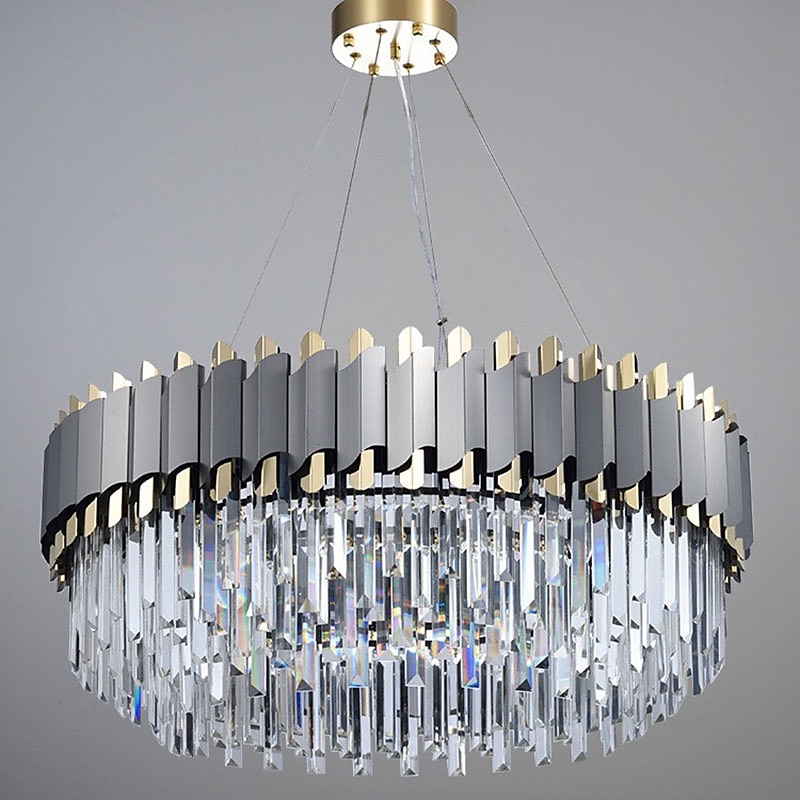 taklysekrone lampe svart krystall luksus lysekrone moderne gårdshus krystall lysekrone taklampe kompatibel med stue foaje spisestue gang soverom 2025 - $859.89 –P7