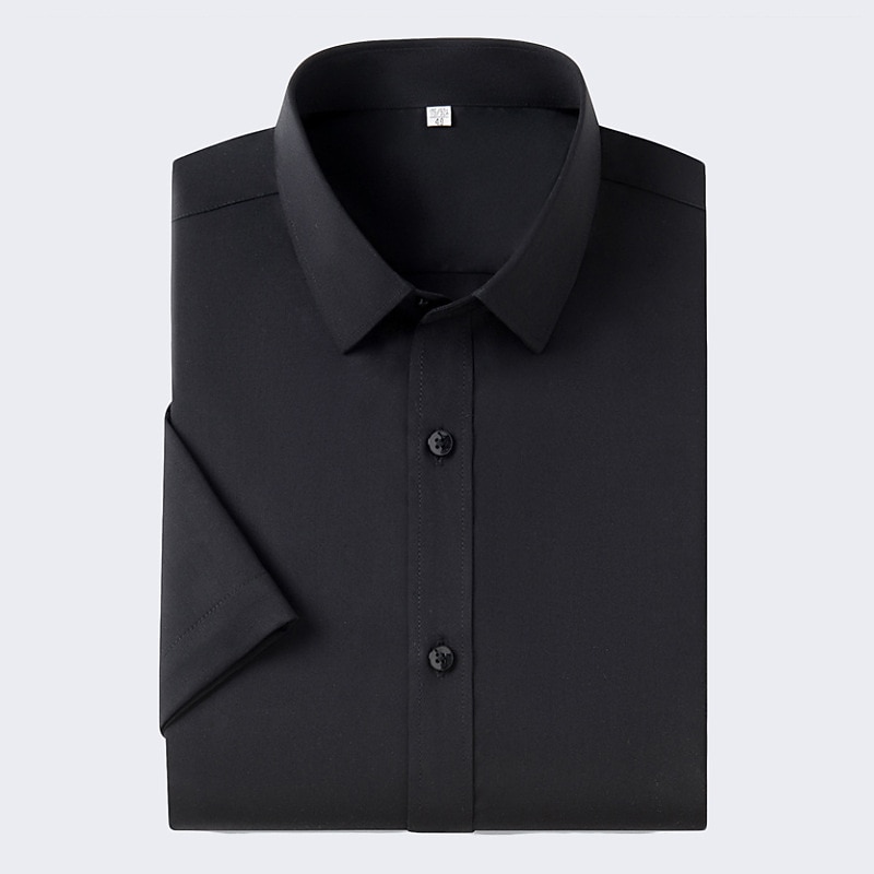 Herren Oberhemd Knopfhemd Glatt Hochzeit Urlaub Schwarz Weiß Hellgrün Wein Kurze Ärmel Umlegekragen Sommer Bekleidung 2026 - $22.99 –P13