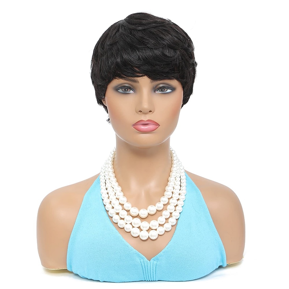 perruques de cheveux courts coupe de lutin droite courte bob perruque pour les femmes noires 100% brésilienne vierge de cheveux humains non dentelle pleine machine faite 6 pouces naturel noir couleur de 2025 ? $24.99 –P2