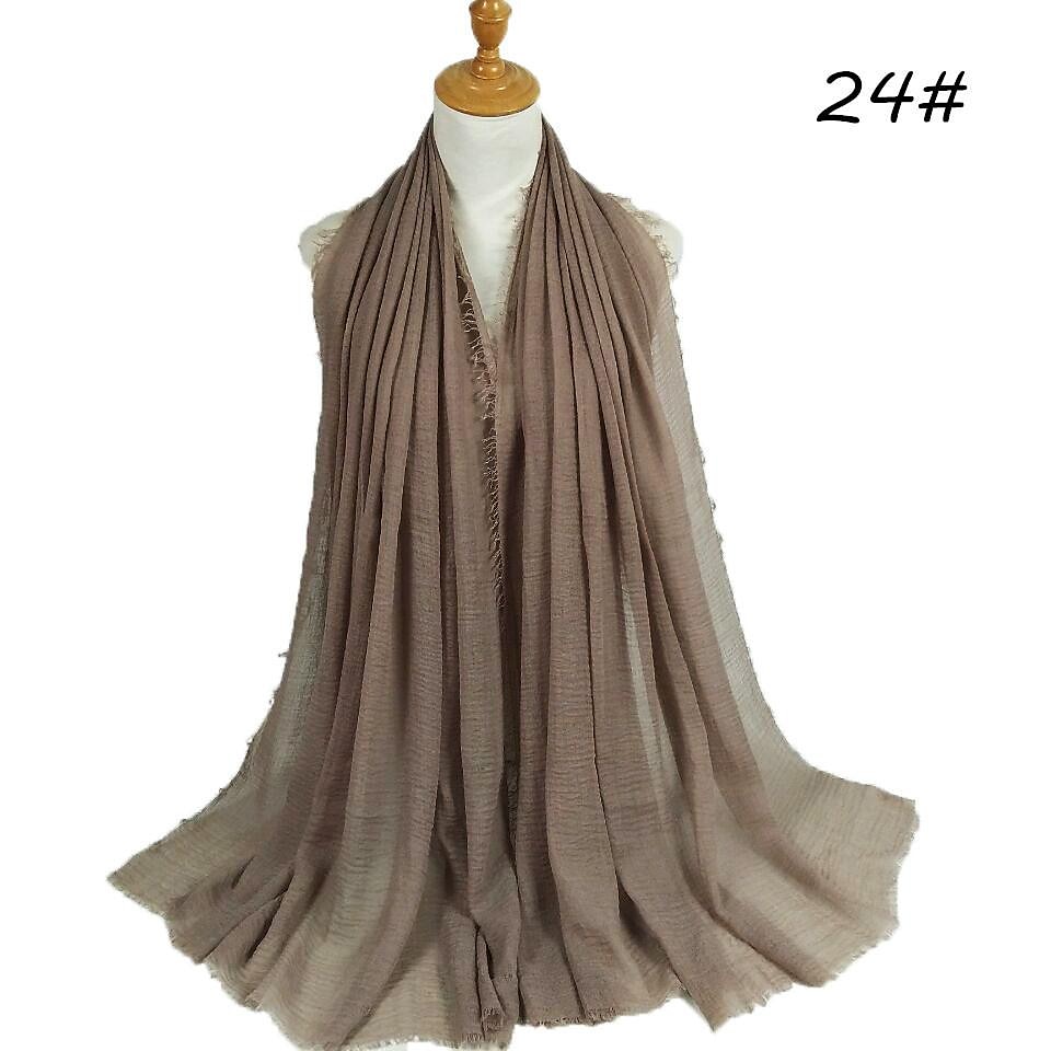 muszlim hidzsáb fejfedő egyszínű buborékos sifon sál nőknek divatos puha hidzsáb hosszú sál betakaró sálak 175*70cm 2025 - $13.99 –P6