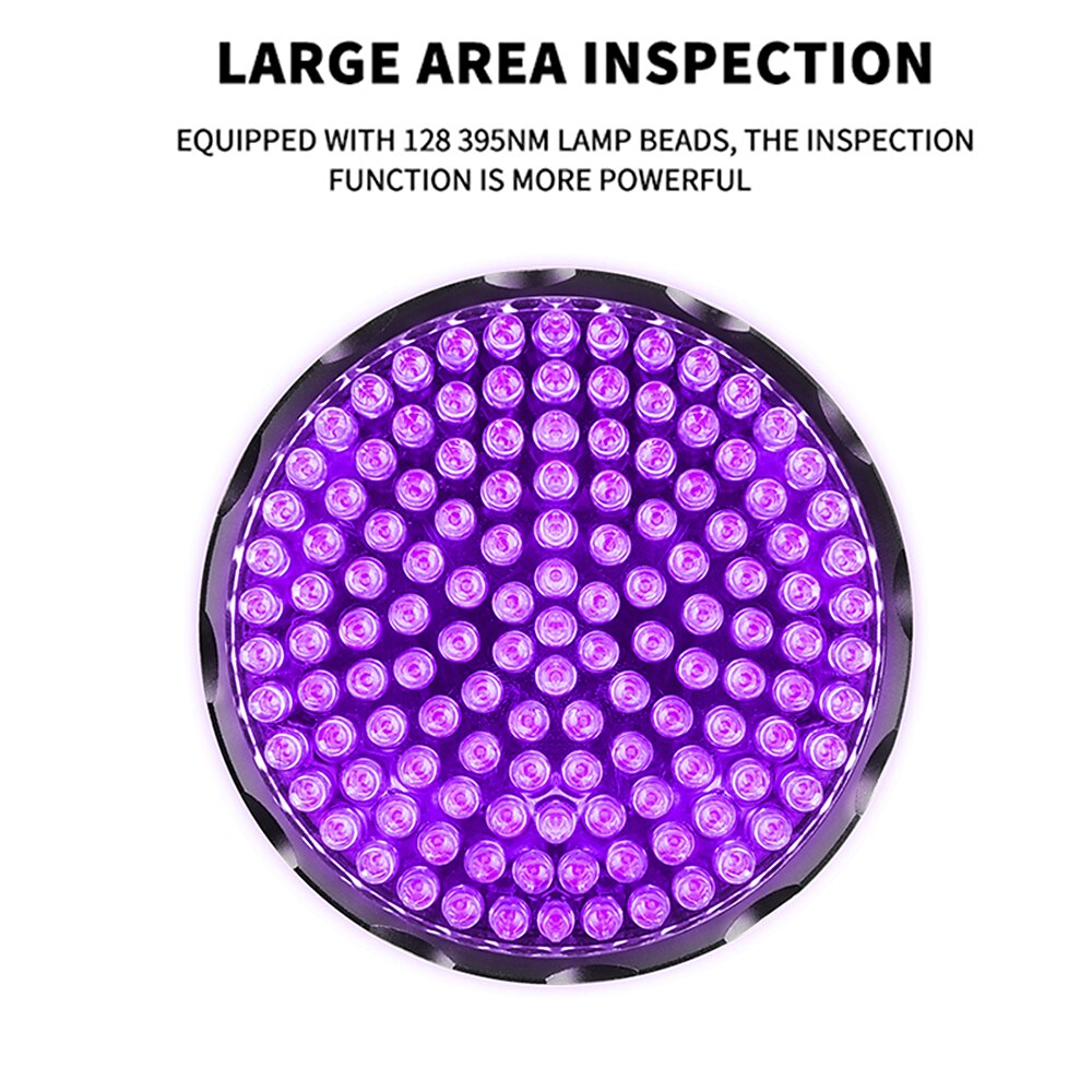 2025年 uv 懐中電灯 128 leds 395nm 紫外線トーチライトランプブラックライト検出器犬の尿ペットの汚れやトコジラミ  コレクション – $33.99 –P10