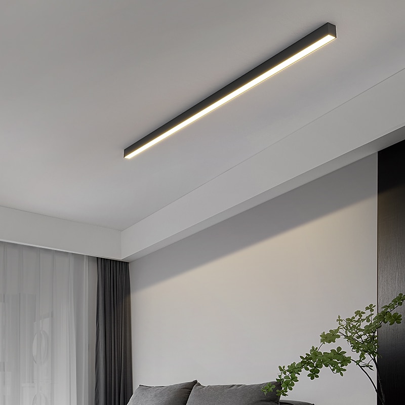 plafoniera a led dimmerabile 60cm 80cm line design plafoniere in metallo acrilico per soggiorno ufficio 110-240v del 2025 a $97.99 –P2