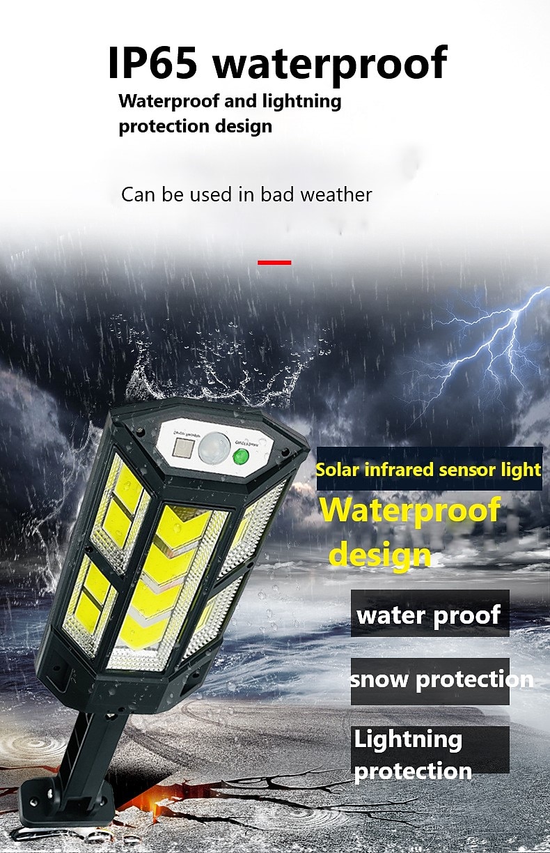 solcellegatelys utendørs ip65 bevegelsessensor fjernkontroll solcelledrevet vegg LED lampe 3 lysmodus lys for hage terrasse dekor garasje lys 1 stk 2026 - $33.99 –P7