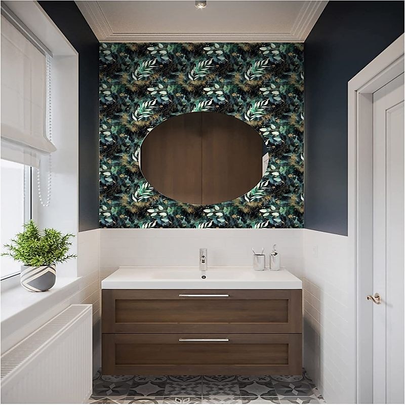 coola tapeter grön tapet väggmålning blad gren skala och sticka tapeter avtagbar pvc/vinyl självhäftande 17,7"x118"(45cmx300cm) 2025 - $26.99 –P6