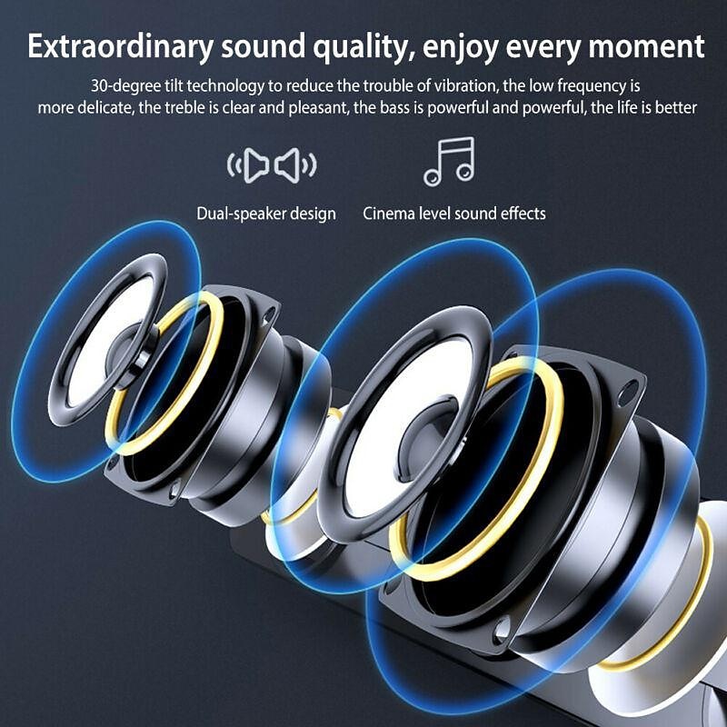 Wireless Bluetooth Soundbar Hi-Fi Stereo Speaker Upgraded Version Of High Sound Quality For SmartPhone/Tablet/Computer TVHome Theater TV Strong Bass Sound Bar 2025 - $33.99 –P9