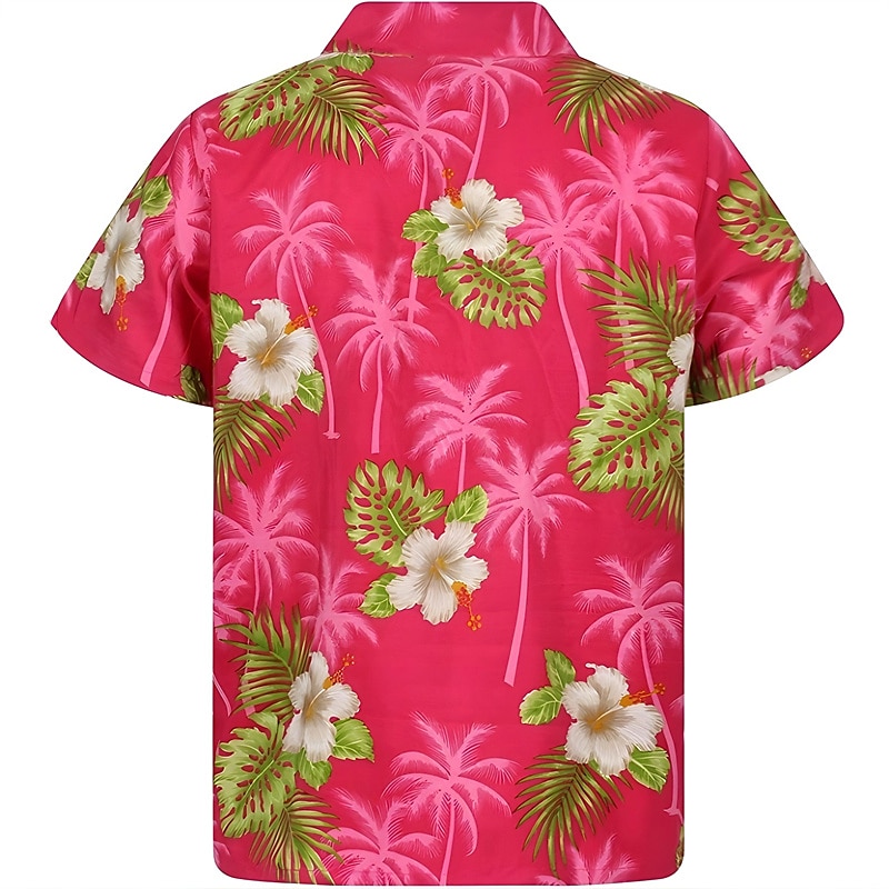 Bărbați Floral Grafic Flori tropicale Cămașă Cămașă de vară Cămașă casual Manșon scurt Cămașă Răsfrânt Modă Șic Stradă De Bază Casual Zilnic Hawaiian Roz Îmbujorat Roșu-aprins Albastru piscină S M L 2025 - $24.99 –P6