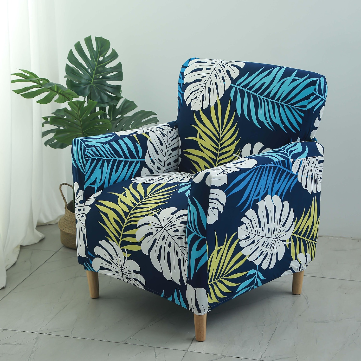 Housse de canapé extensible simple housse de fauteuil 1 place protecteur de meubles de canapé avec fond élastique pour enfants, animal de compagnie de 2025 ? $22.99 –P7