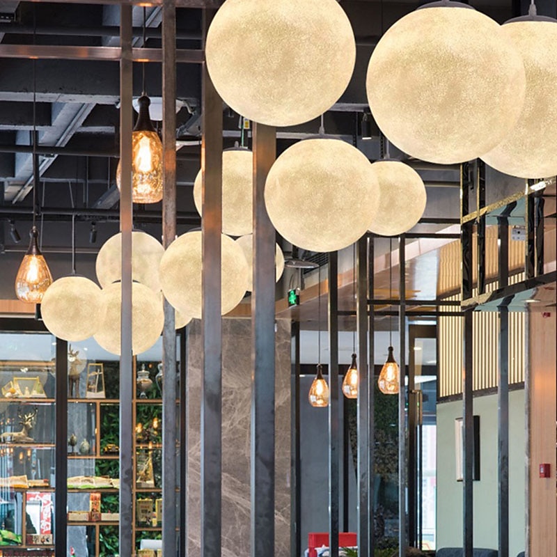 lampada a sospensione a led 15cm lampadario a luce di luna camera da letto in stile nordico planet ball studio e ristorante utensili lampada a luce di luna internet celebrità ins lampade del 2026 a $99.59 –P10