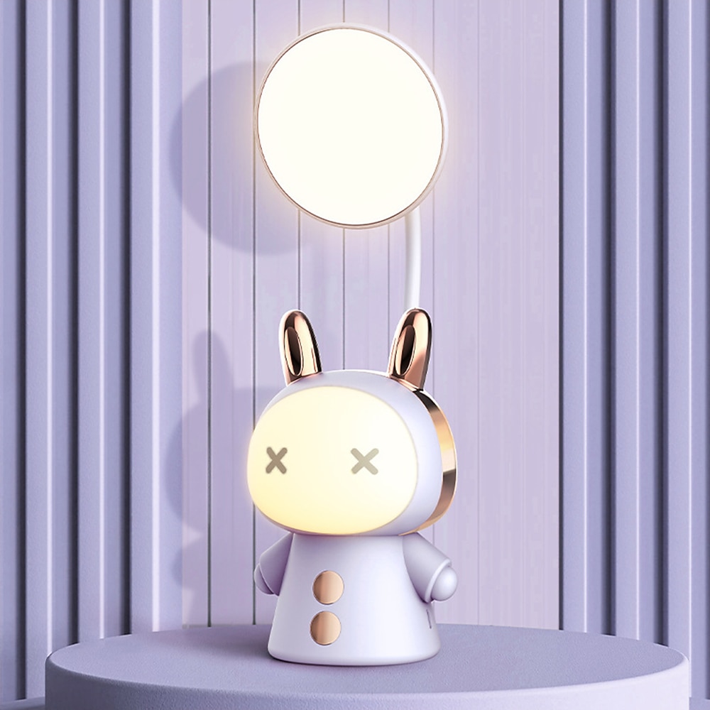 Portable mignon lampe de bureau usb rechargeable dimmable étude lampe de table chevet led veilleuse pour lecture travail enfants cadeau d'anniversaire de 2025 ? $15.49 –P3