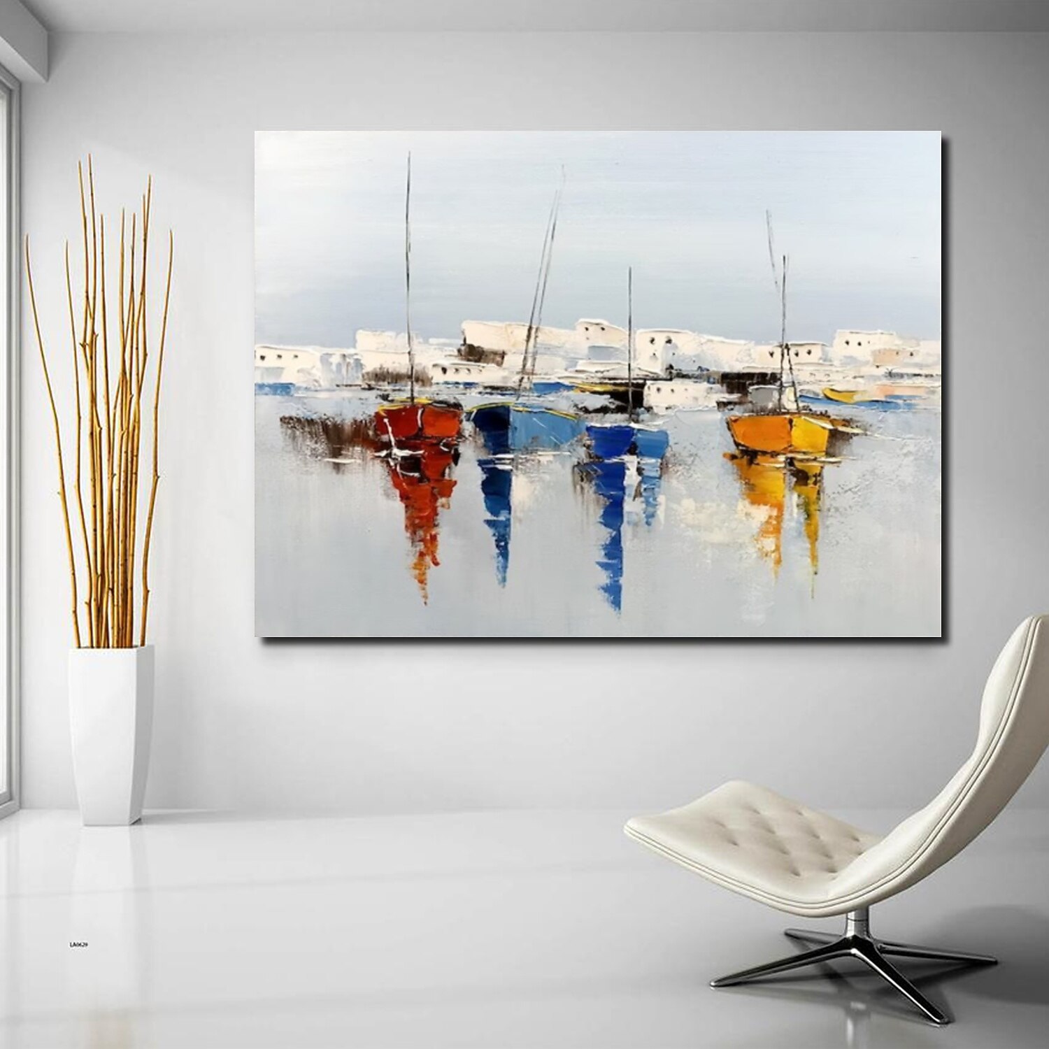 Handmade Oil Painting Canvas Wall Art Decorative Abstract Knife Painting Landscape White For Home Decor Rolled Frameless Unstretched Painting 2025 - $61.99 –P5