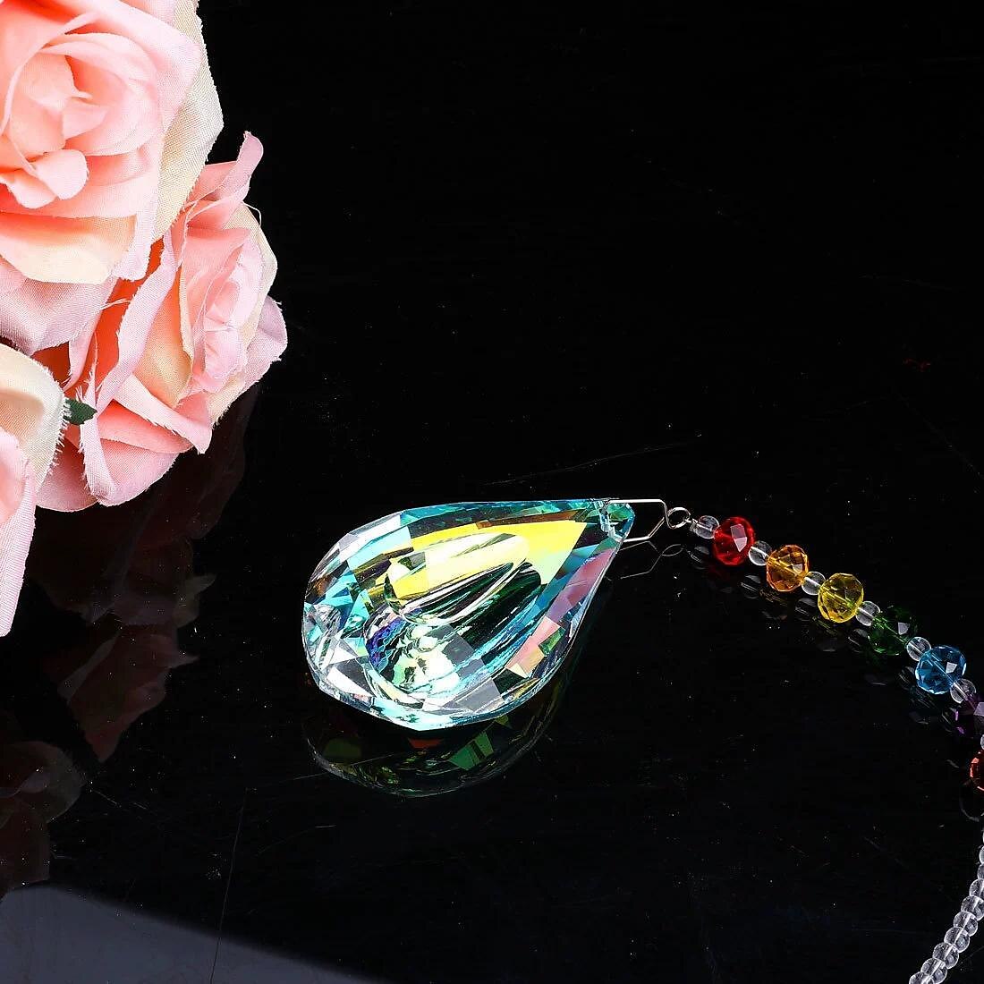 1PC Crystal Suncatcher Colorful Crystal Pendant Chandelier Rainbow Create Hanging Ornament Wall Hanging Tree Window Prism Ornament for Room Home Office Garden Decor 2025 - $8.49 –P5