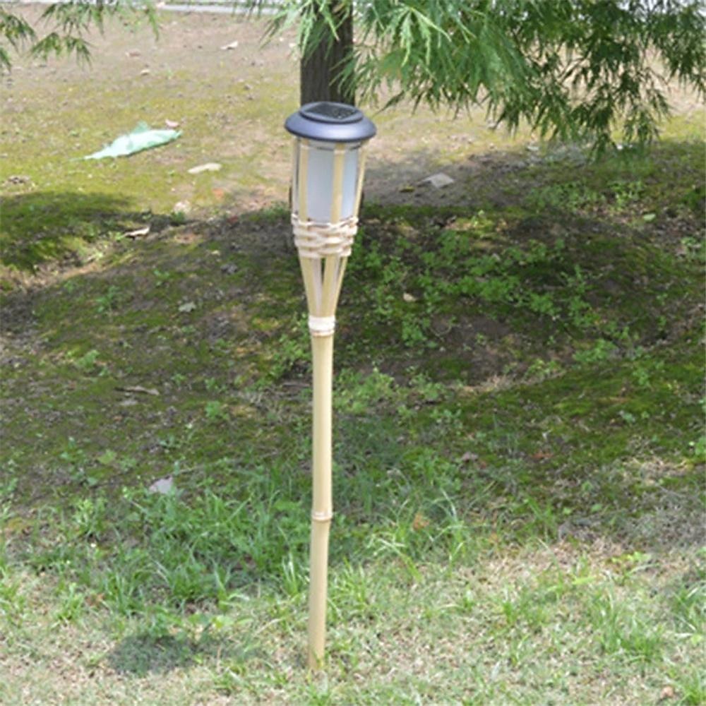 2 uds jardín al aire libre solar bambú antorcha luz paisaje camino solar antorcha luz solar camino césped lámparas spotligh fiesta decoración lámpara 2025 - $32.99 –P8