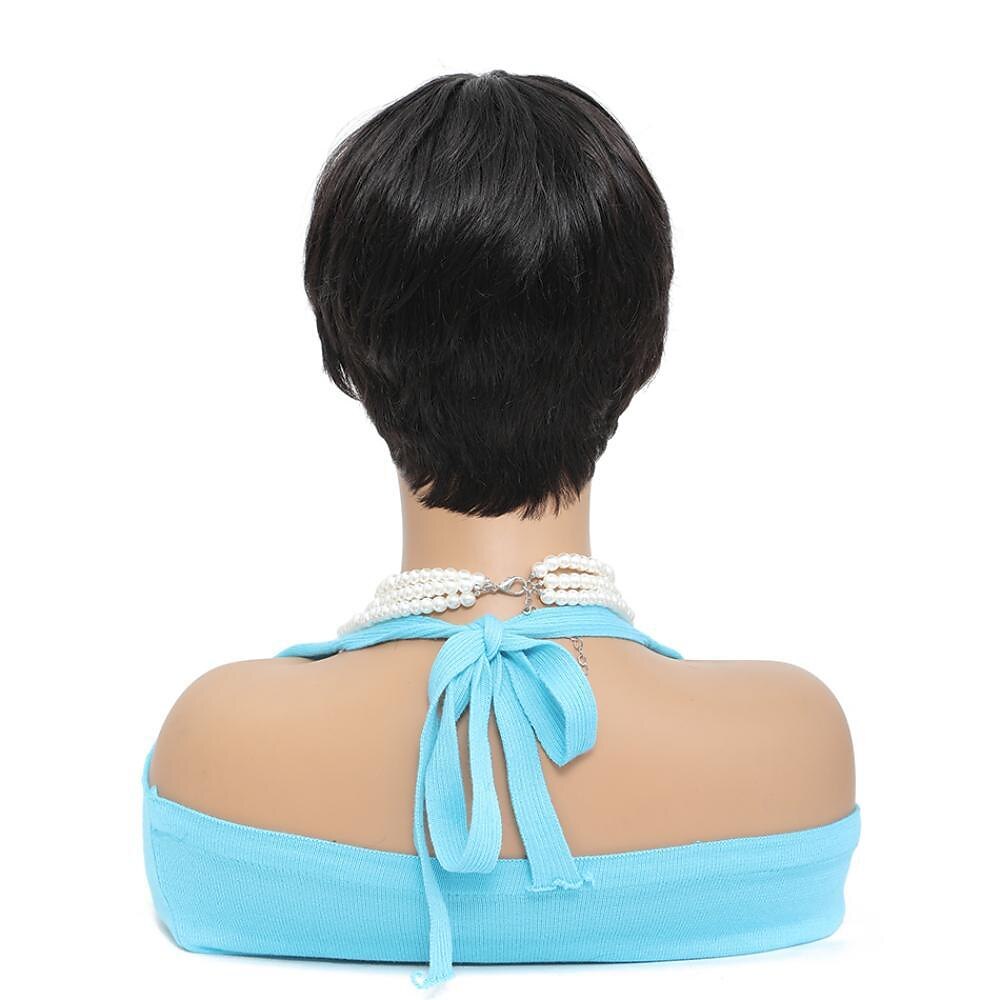 Pixie Cut Perruque Cheveux Humain Vollmaschinell hergestelltes Echthaar, vorgezupfte Perücke, kurzer Bob, günstige Echthaarperücken 2025 - $52.99 –P6