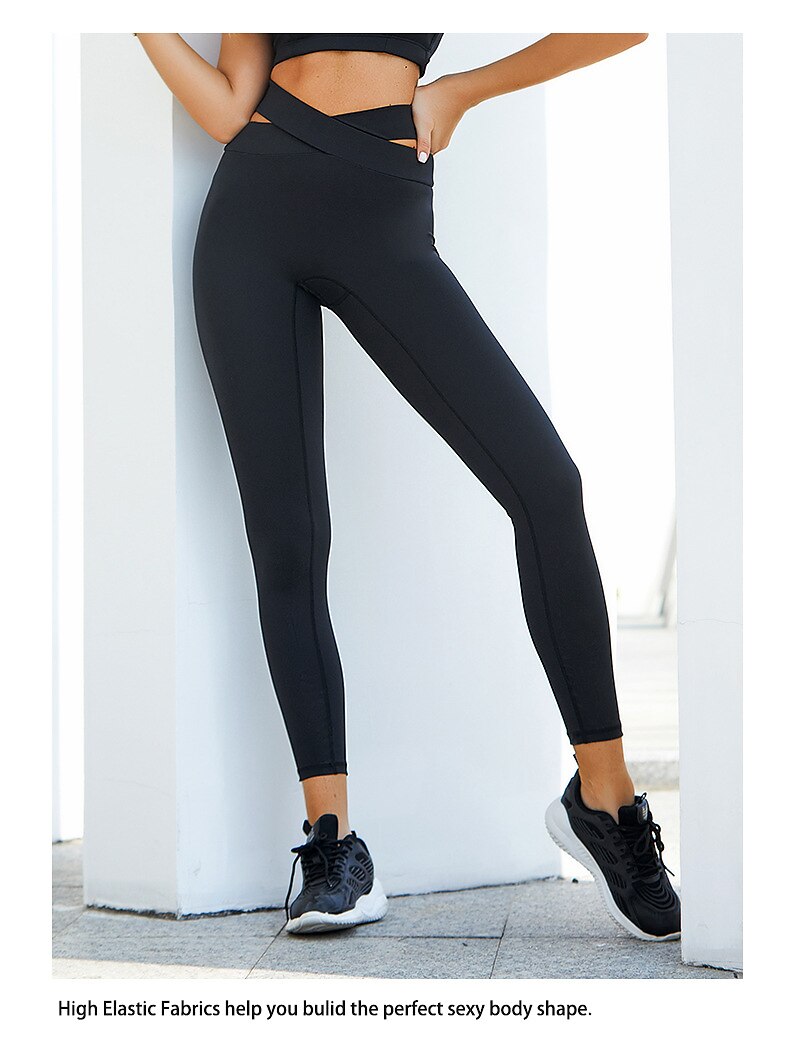 Women's Yoga Leggings Crossover Tummy Control Butt Lift High Waist Yoga Fitness  Gym Workout Leggings Bottoms Black Grey Spandex Sports Activewear High  Elasticity Skinny 9523435 2023 – $5.39
