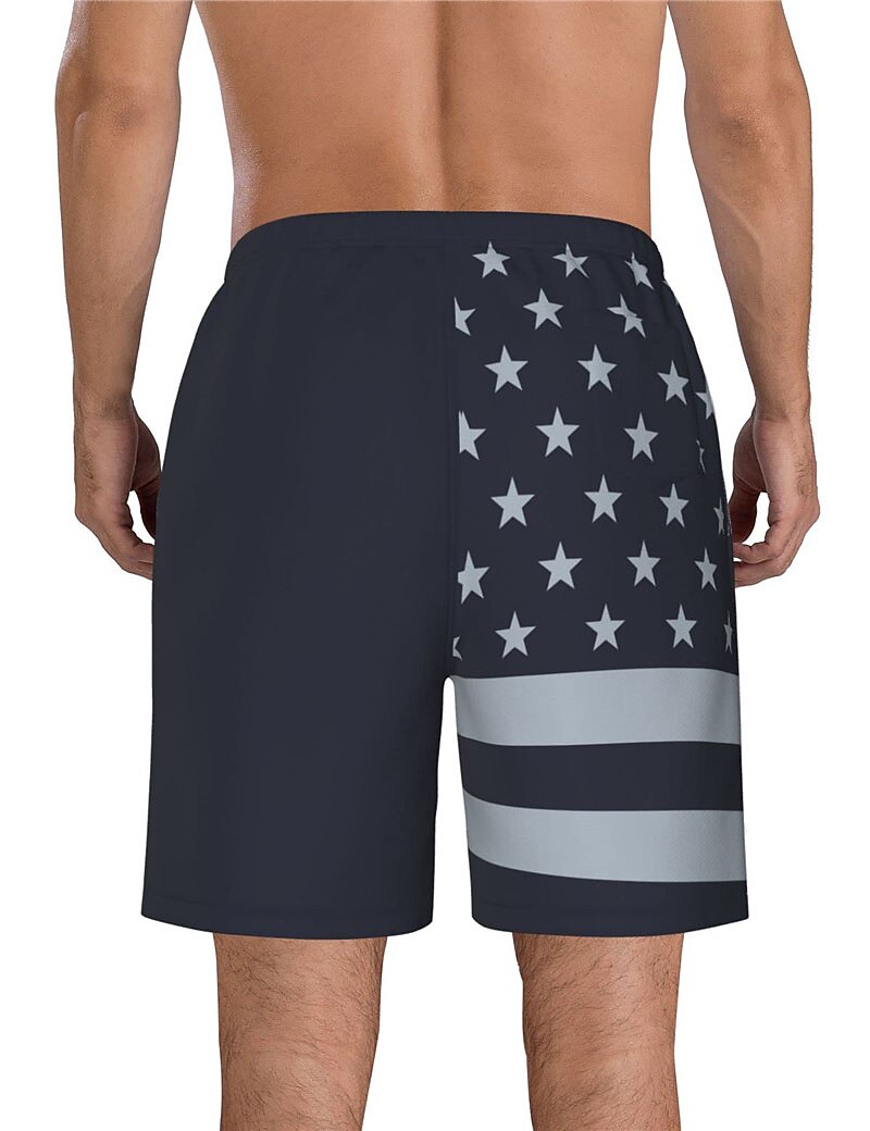 Herr Grafiska tryck Landsflagga Badshorts Boardshorts Medium Midja Hawaiisk Boho Ledigt Dagligen Helgdag Snörning med meshfoder Elastisk midja Designer Kläder 2025 - $19.99 –P5