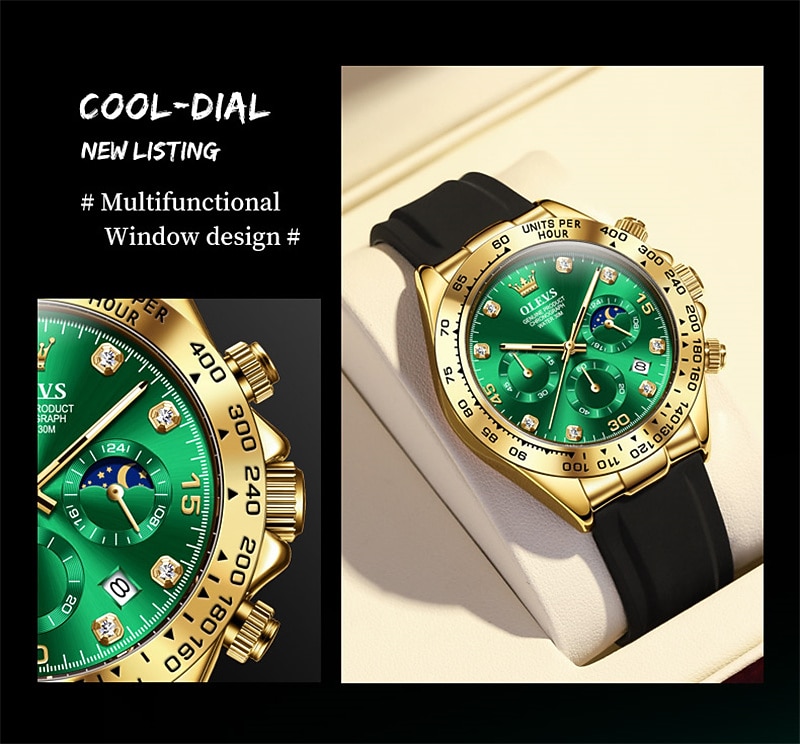 Кварцевые часы OLEV для мужчин спортивные наручные часы светящиеся хронографы с календарем многофункциональные водонепроницаемые с силиконовым браслетом 2026 - $43.99 –P4