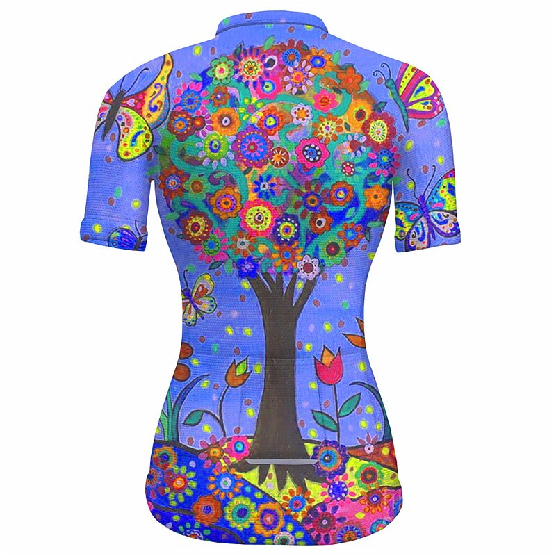 Pentru femei Jersey de ciclism Grafic Plante Manșon scurt Bicicletă Jerseu Topuri cu 3 buzunare spate Ciclism montan Ciclism stradal Uscare rapidă Dungi reflectorizante Înapoi de buzunar Confortabil 2026 - $30.99 –P9
