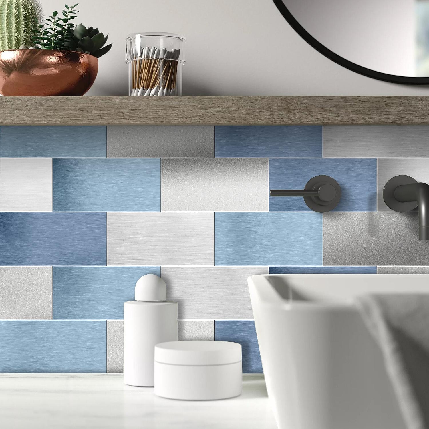 Cool Wallpapers Wall Mural 16pcs Marble Patterned Wallpaper, Waterproof Peel And Stick Wall Covering Sticker Film Home Deco, 4''x8'' 2025 - $26.99 –P9