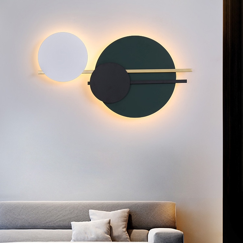 applique da parete a led cerchio design dimmerabile 38 cm corridoio creativo camera da letto soggiorno sfondo decorazione della parete applique da parete illuminazione 110-240 v del 2026 a $132.99 –P1