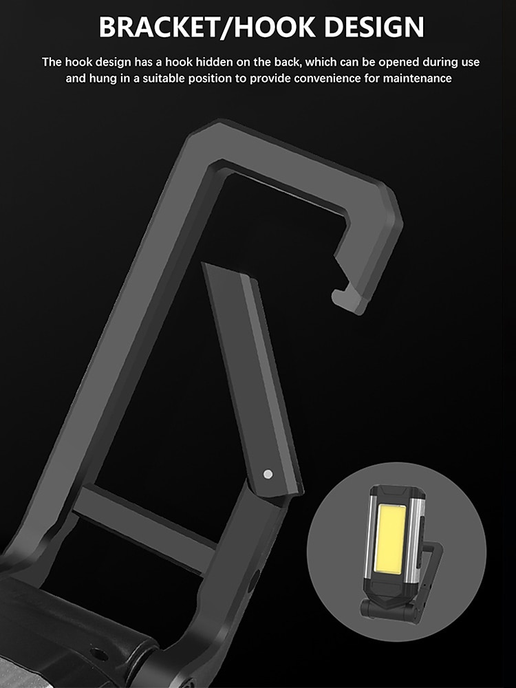 cob work light usb перезаряжаемый супер яркий светодиодный фонарик портативный фонарь для кемпинга с хвостовым магнитом водонепроницаемый регулируемый фонарь 2026 - $27.99 –P10