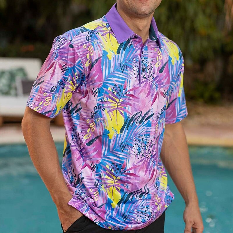 Derby de Kentucky Hombre Floral Camisas polo hawaianas Camiseta de golf Manga Corta Camisas de polo Camisas con cuello Casual Ropa de playa Ropa de vacaciones Ropa tropical Trajes de fiesta Botones 2025 - $22.99 –P3