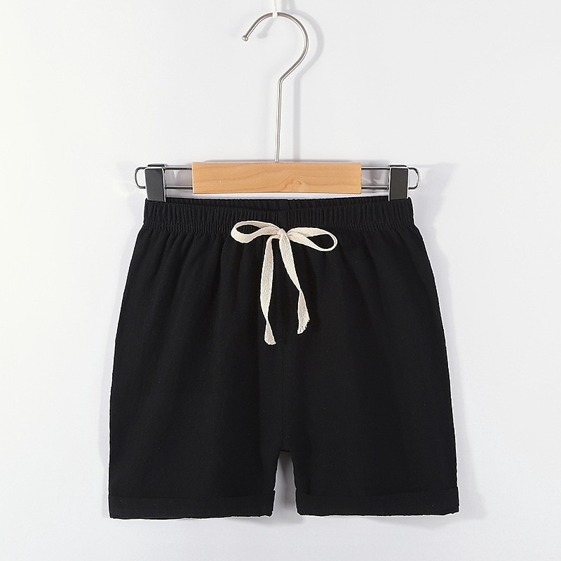 Barn Gutt Shorts Helfarge Komfort Shorts Skole Lin Bedårende Daglig HTX- mørkeblå HTX-grønn HTX-murstein rød Midje midje 2025 - $13.49 –P2
