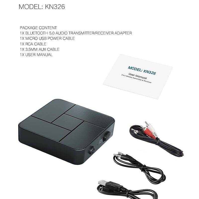 2 in 1 Wireless Bluetooth 5.0 Transmitter Receiver Portable Stereo Audio Music Receiver Adapter 3.5mm AUX Jack for Home TV Computer Speaker 2025 - $14.99 –P10