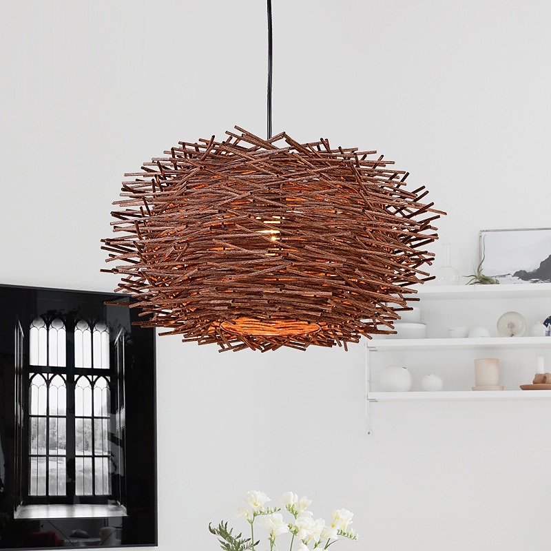 led pendnat lys bambus lanterne design lysekrone retro 30cm lysekrone takbelysning gjelder for stue soverom restaurant kafé bar restaurant klubb 2025 - $135.99 –P2