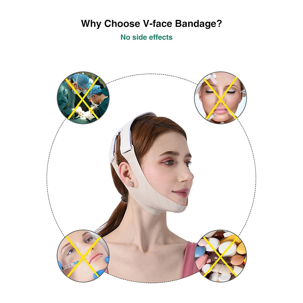 Silicone V Shape Bandage Face Lift Up Slimming Mask Belt Anti Wrinkle Reduce Double Chin Band V Face Chin Cheek Strap 2025 - $17.99 –P2