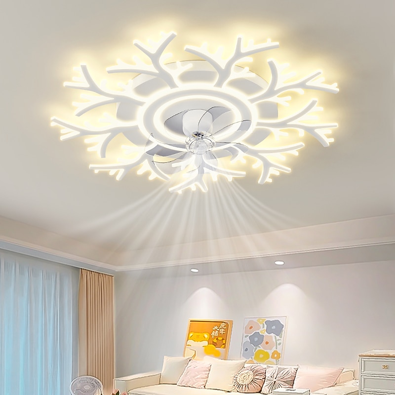 Ventilatori A Soffitto A Led Dimmerabili Con Telecomando A Forma Di Fiore Design Da Incasso A Soffitto Con Paralume In Acrilico Lampadario Camera Da Letto Soggiorno del 2025 a $424.69 –P4