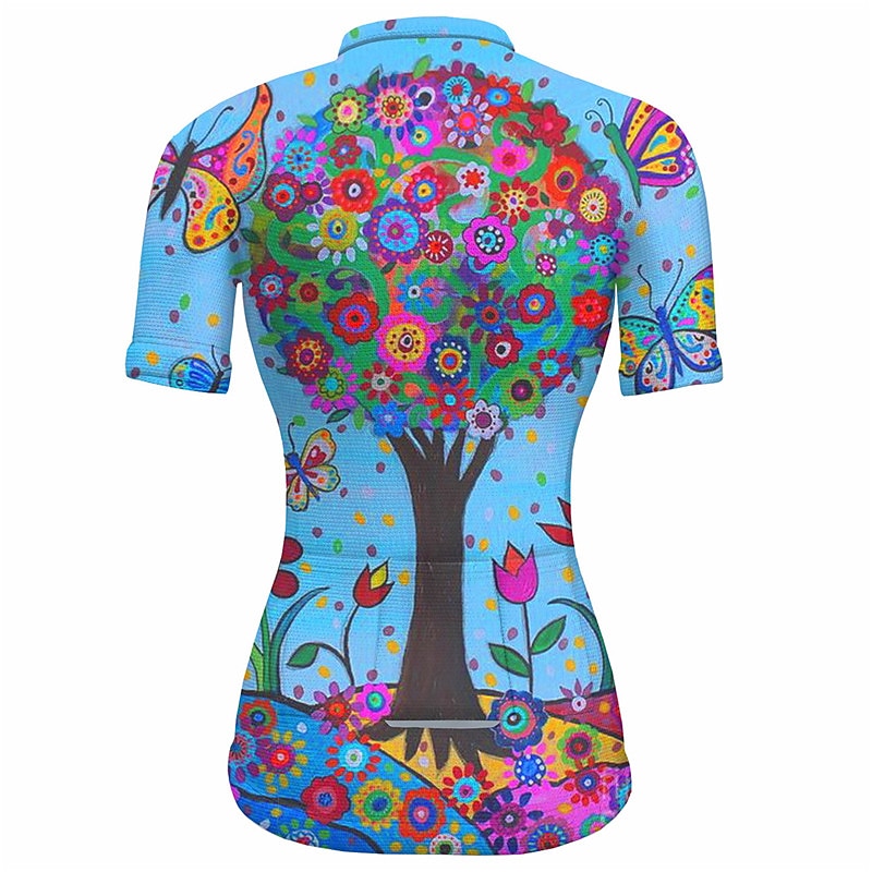 Pentru femei Jersey de ciclism Grafic Plante Manșon scurt Bicicletă Jerseu Topuri cu 3 buzunare spate Ciclism montan Ciclism stradal Uscare rapidă Dungi reflectorizante Înapoi de buzunar Confortabil 2026 - $30.99 –P7