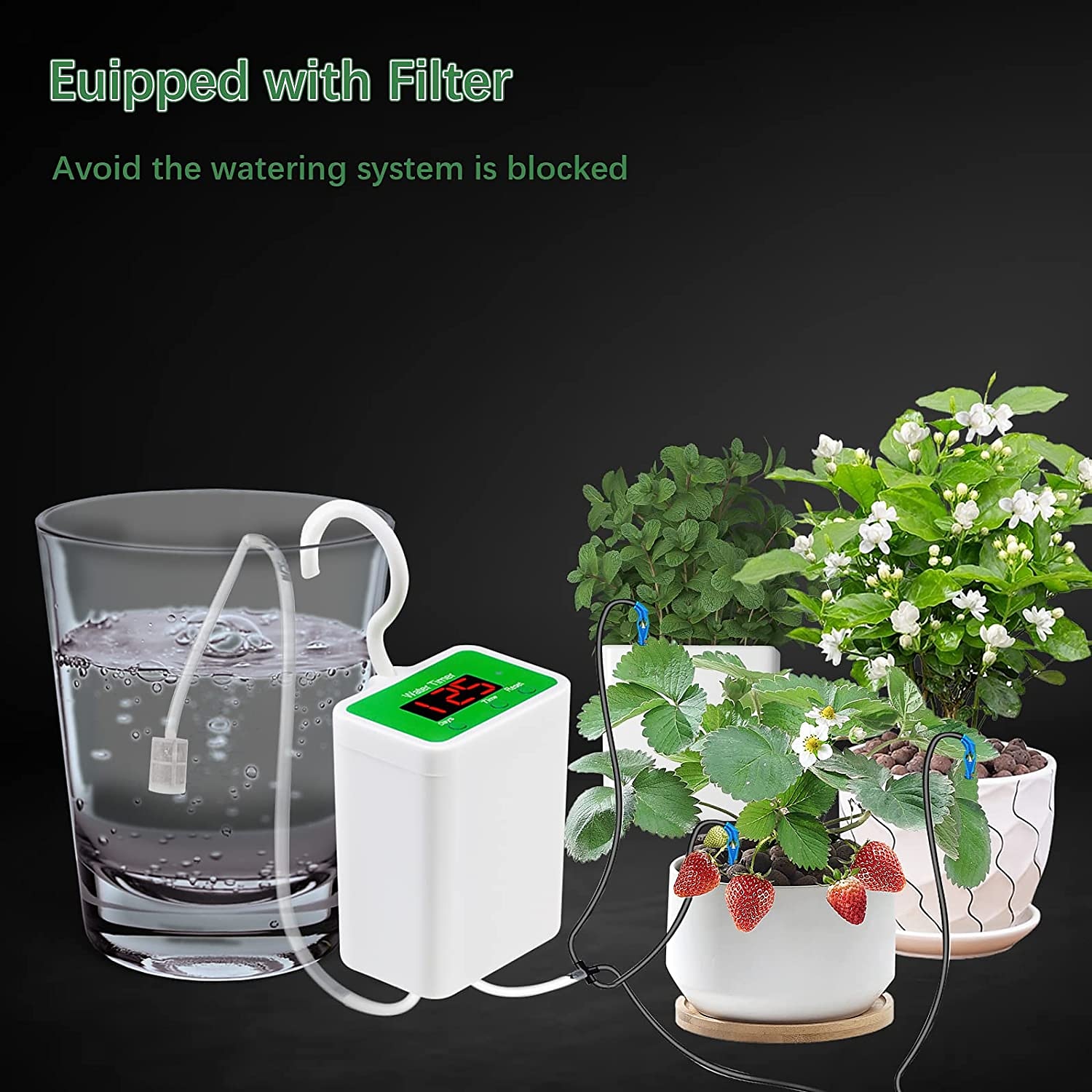 Automatic Watering System USB Power Automatic Drip Irrigation Kit 8 Drop Arrow Holiday Plant Watering Devices for Indoor Potted Plants LED Display DIY Automatic Plant Waterer Gift for Gardening Lovers 2025 - $38.99 –P5