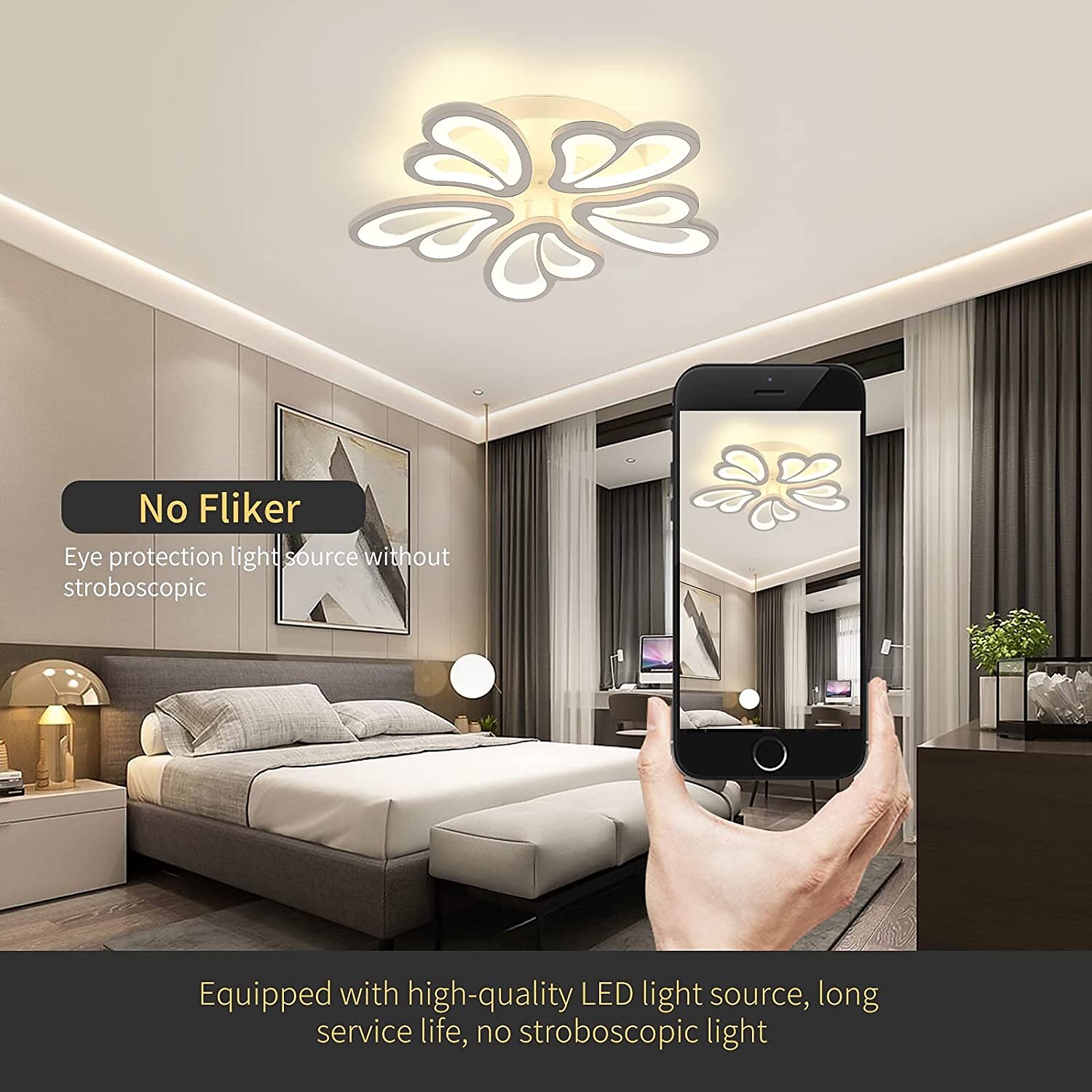 LED Ceiling Light 3/5/9/12/15 Heads Ceiling Lamp Acrylic Aluminum Stepless Dimming Bedroom 110-240V ONLY DIMMABLE WITH REMOTE CONTROL 2025 - $288.39 –P4