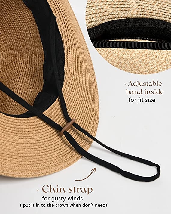 1 pcs Womens Mens Wide Brim Straw Panama Hat Fedora Summer Beach Sun Hat  Straw Hat for Women 2026 - $18.49 –P10