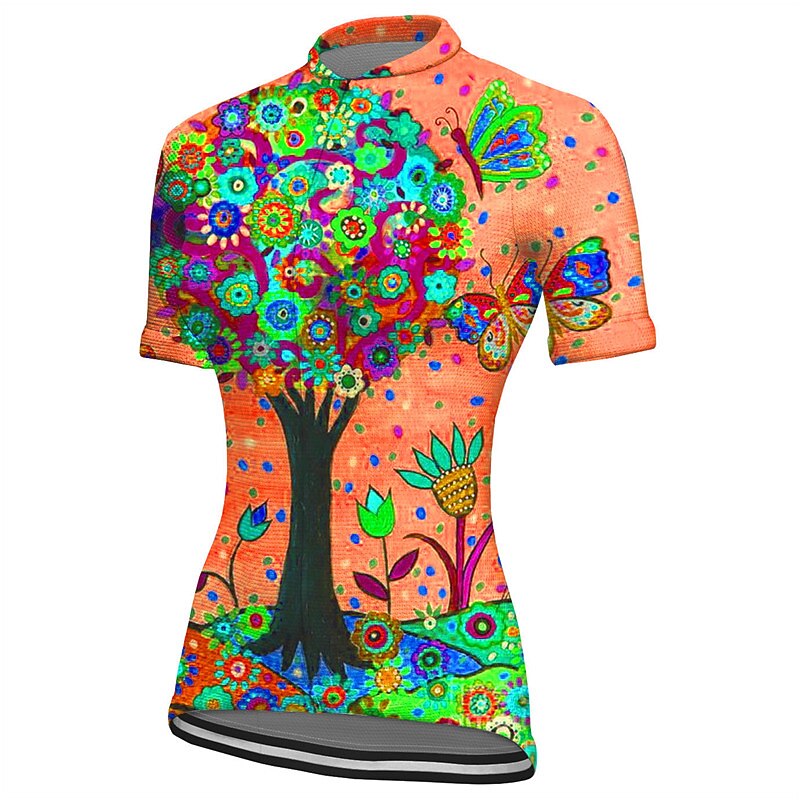 Pentru femei Jersey de ciclism Grafic Plante Manșon scurt Bicicletă Jerseu Topuri cu 3 buzunare spate Ciclism montan Ciclism stradal Uscare rapidă Dungi reflectorizante Înapoi de buzunar Confortabil 2026 - $30.99 –P14