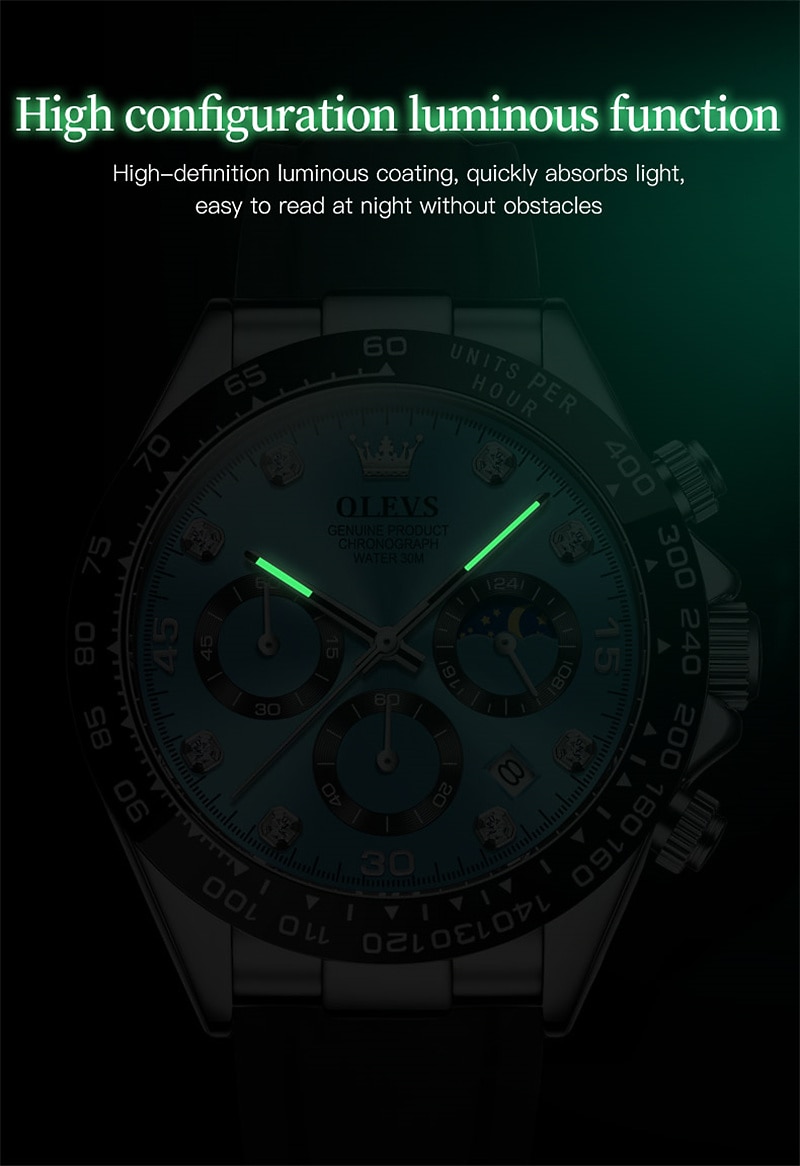 Кварцевые часы OLEV для мужчин спортивные наручные часы светящиеся хронографы с календарем многофункциональные водонепроницаемые с силиконовым браслетом 2026 - $43.99 –P7