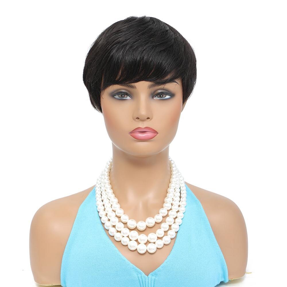 Pixie Cut Perruque Cheveux Humain Vollmaschinell hergestelltes Echthaar, vorgezupfte Perücke, kurzer Bob, günstige Echthaarperücken 2025 - $52.99 –P2