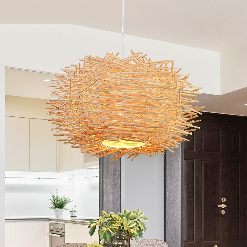 led pendnat lys bambus lanterne design lysekrone retro 30cm lysekrone takbelysning gjelder for stue soverom restaurant kafé bar restaurant klubb 2025 - $135.99 –P1